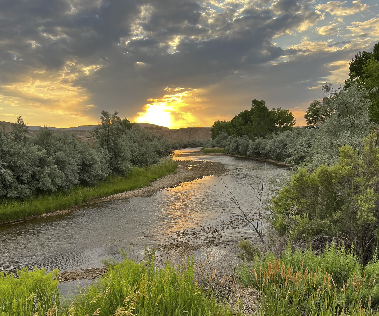 White River near the green bridge